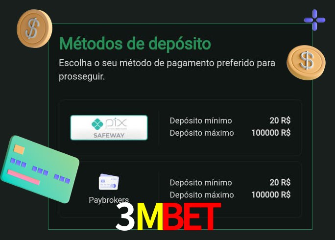 O cassino 3Mbet oferece uma grande variedade de métodos de pagamento